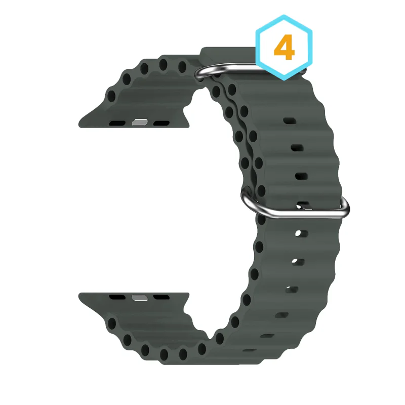 Bracelete de Silicone Apokin Ocean para Apple Watch 42/44/45/49 mm Rosa Palo - Imagem 5