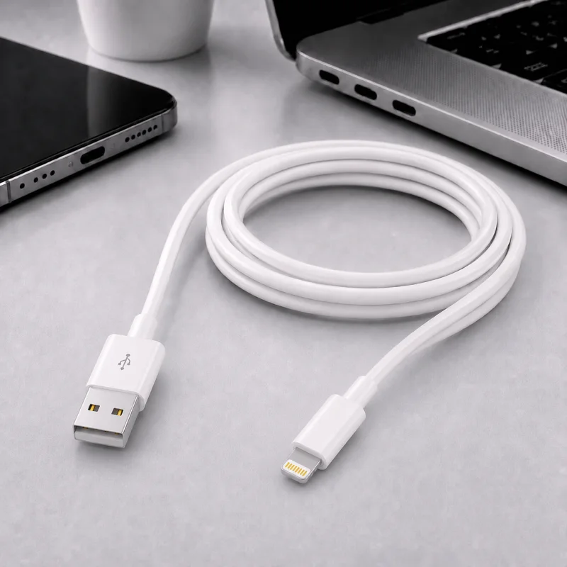 Cabo USB Apokin USB-A para Lightning 2 m Branco - Imagem 4