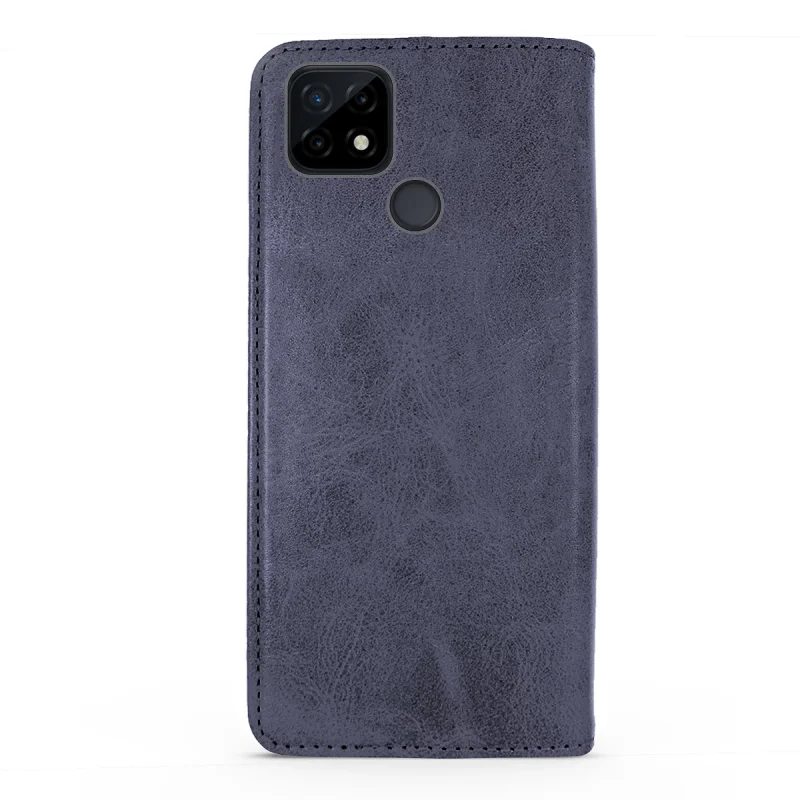 Capa Apokin para Realme C21 em Pele Sintética com Porta-Cartões Azul - Imagem 3