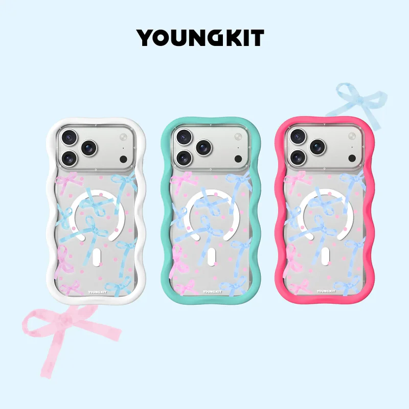 Capa Apokin para iPhone 16 Pro Youngkit Big Wave Sweetheart com MagSafe Cor-de-Rosa - Imagem 2