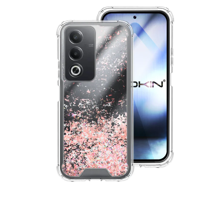 Capa de Gel Apokin para Oppo A80 Transparente com Purpurina Lilás - Imagem 3