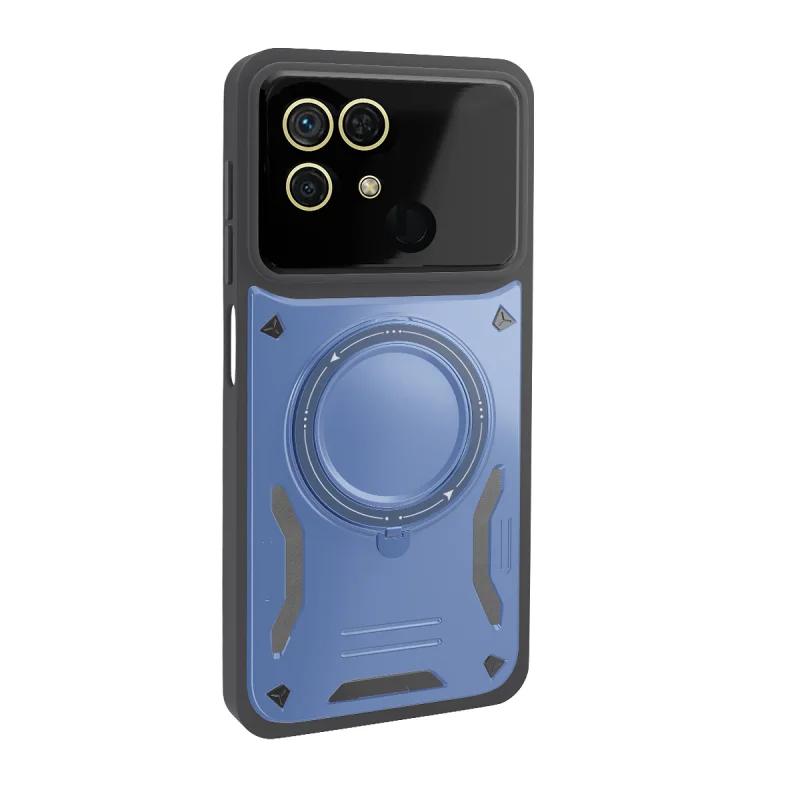 Capa Apokin para Xiaomi Redmi 10C Antichoque com Suporte de Apoio Azul Marinho - Imagem 4