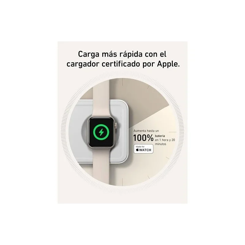 Estação de Carregamento Sem Fios 3 em 1 Apokin Ancer Maggo Dobrável 15 W Qi2 Branco - Imagem 4