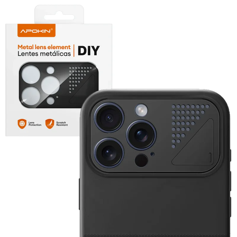 Protetor de Lente Apokin para iPhone 15 Pro Metálico Preto - Imagem 3