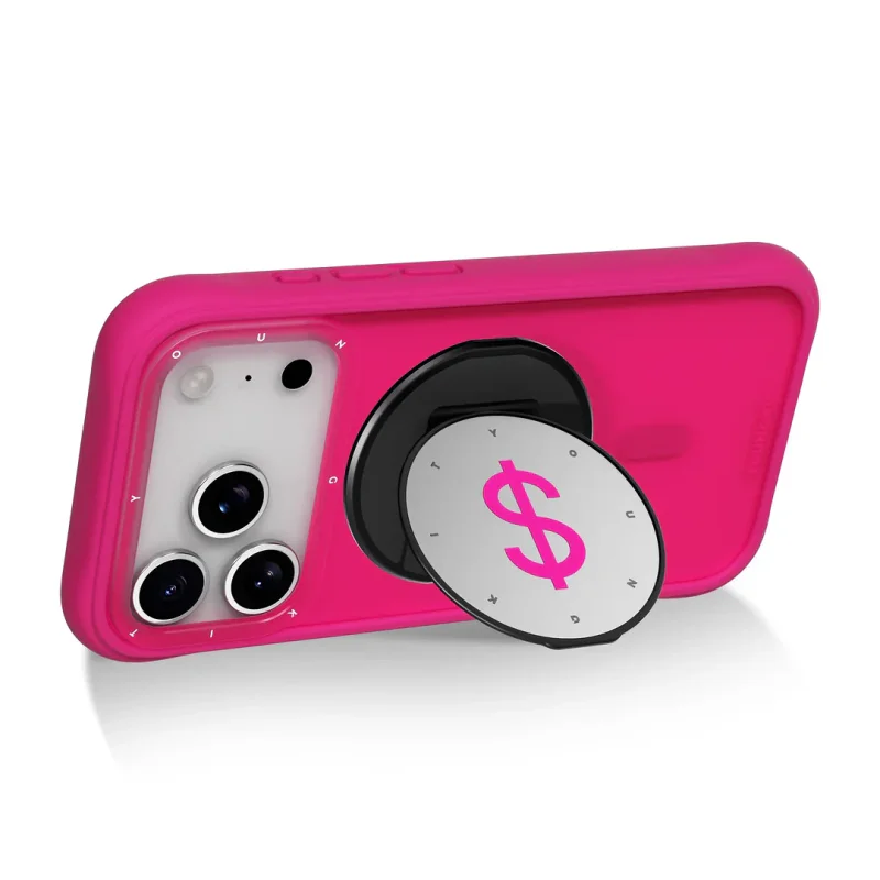 Suporte Magnético Apokin Youngkit com Espelho Móvel e Padrão Dólar Rosa - Imagem 3