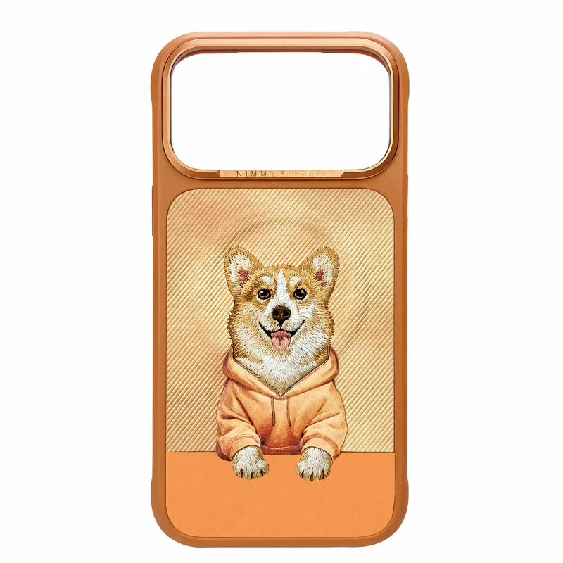 Capa Apokin para iPhone 17 Pro Max / 18 Pro Max com MagSafe e Bordado de Animais Laranja - Imagem 1
