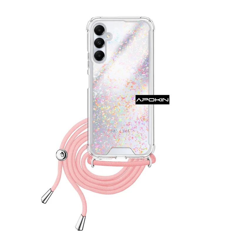 Capa em Gel Apokin para Samsung Galaxy A05s Transparente com Cordão Preto - Imagem 3