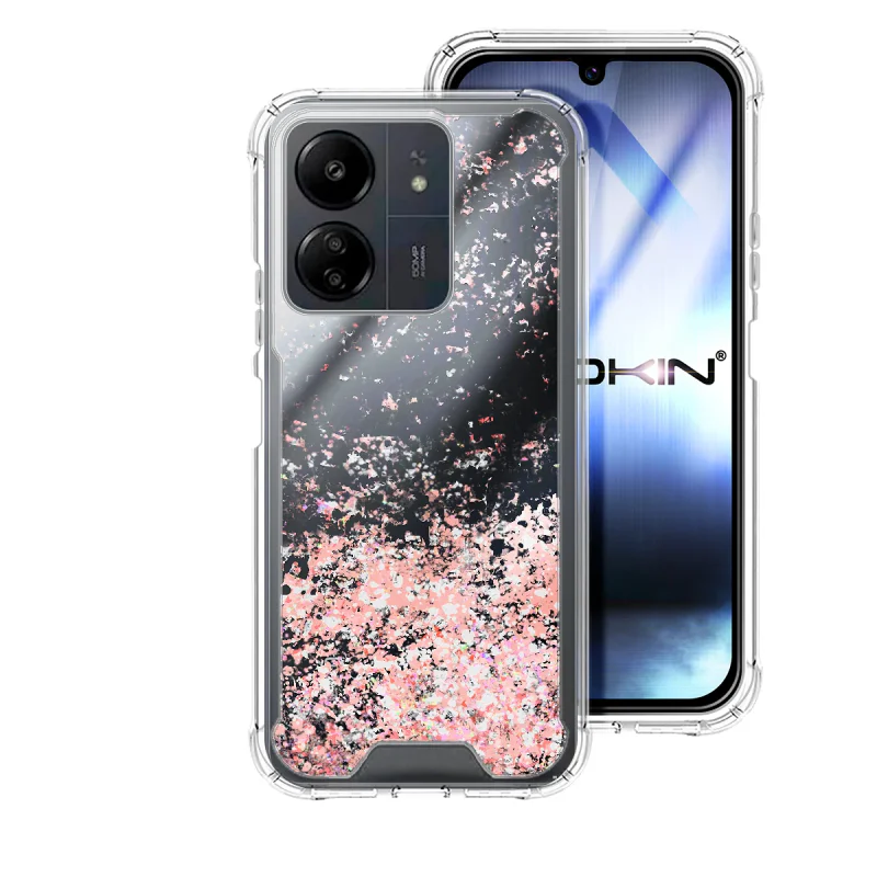 Capa de Gel Apokin Xiaomi Redmi 13C Transparente com Purpurina Lilás - Imagem 3