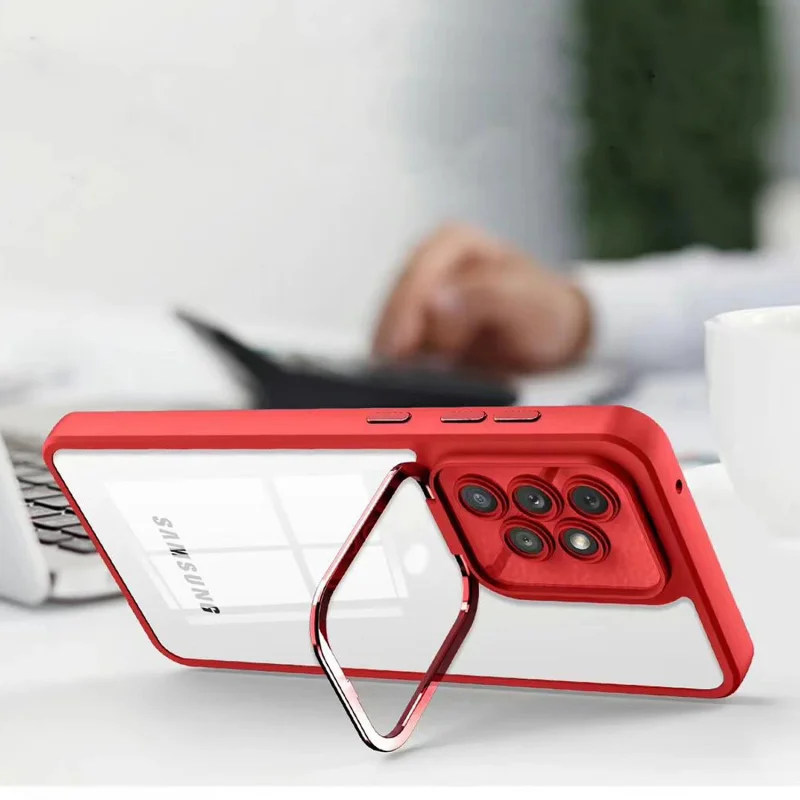 Capa Apokin Antichoque Transparente com Suporte para iPhone 13 Aro em Alumínio Lilás - Imagem 5