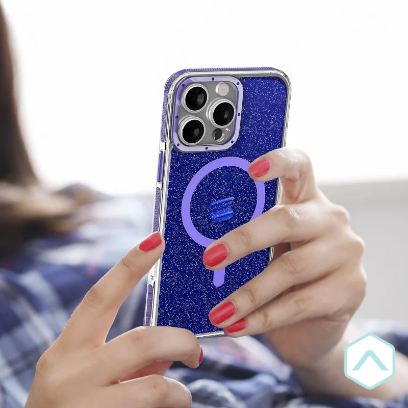 Capa Apokin para iPhone 17 Pro Max com Purpurina e MagSafe Prata - Imagem 6
