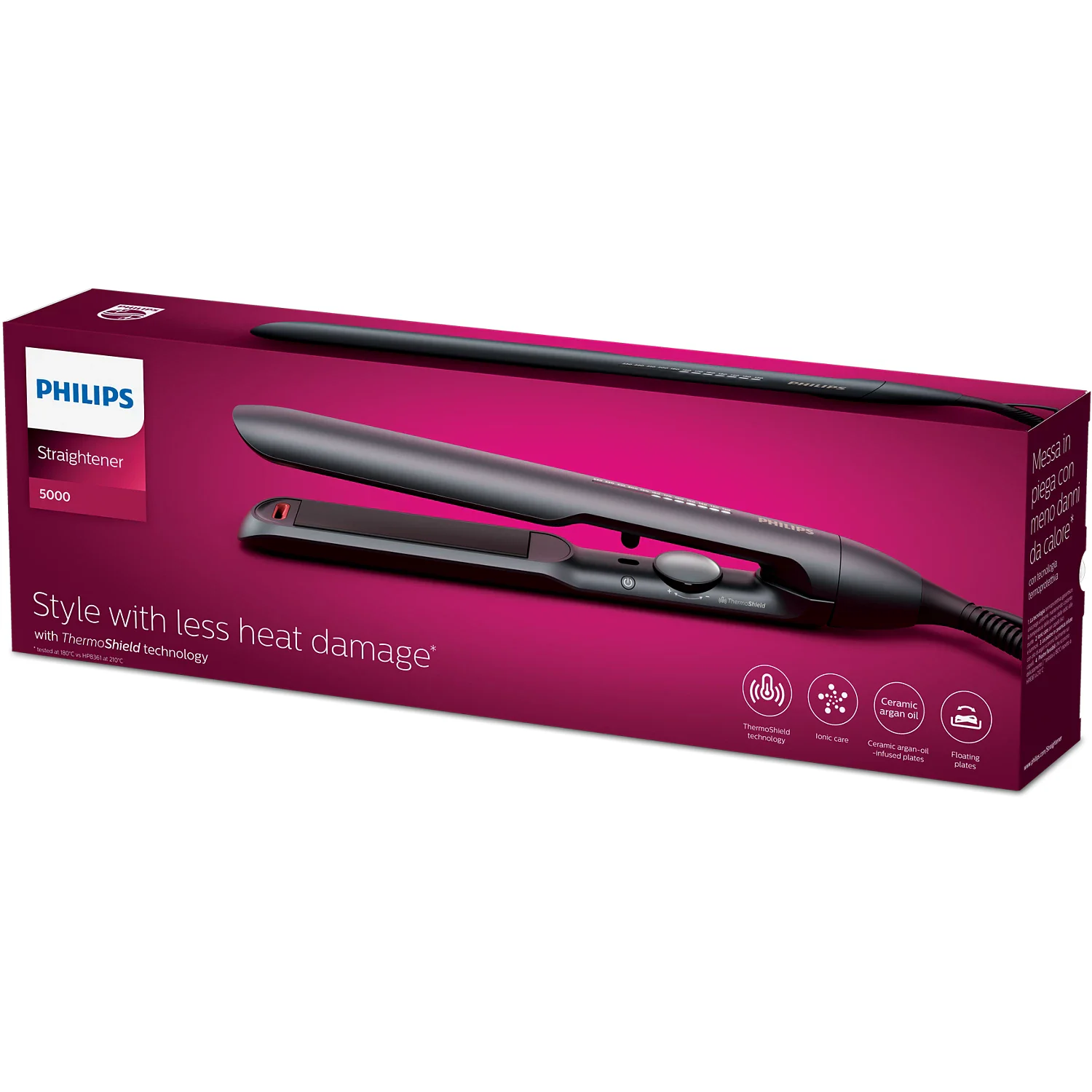 Alisador de Cabelo Philips 5000 Series BHS510 com ThermoShield e Cuidado Iónico 120-230 °C - Imagem 3