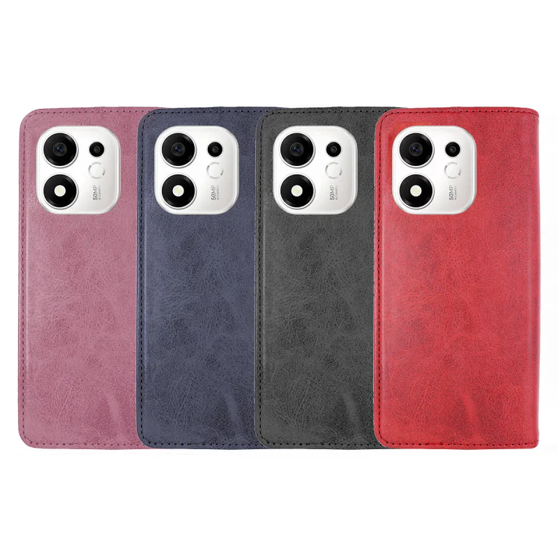 Capa Apokin para Honor 600 Smart com Porta-Cartões em Pele Sintética Preto