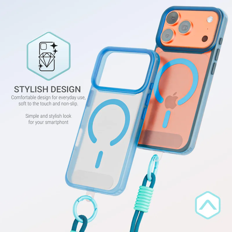 Capa Apokin em Silicone com Alça e MagSafe para iPhone 15 Pro Max Variedade de cores - Imagem 3
