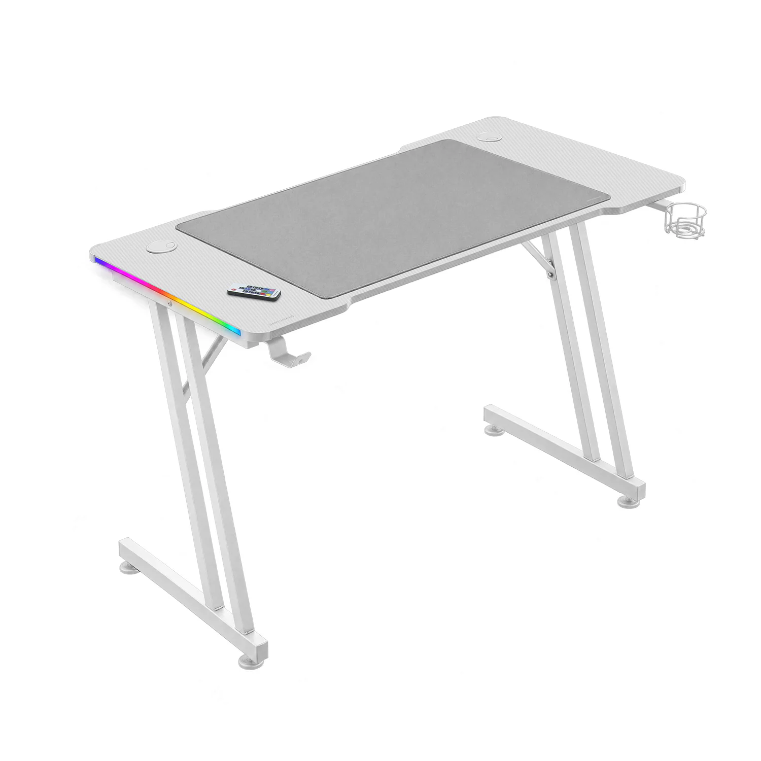 Secretária Gaming Mars Gaming MGD-A120RGB 120x60 cm com Iluminação RGB e Tapete XXL Branca - Imagem 1