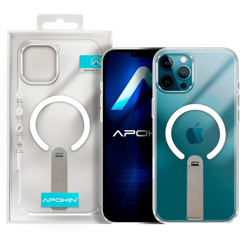 Capa Apokin Puro com Anel Suporte e MagSafe para iPhone 12 e 12 Pro