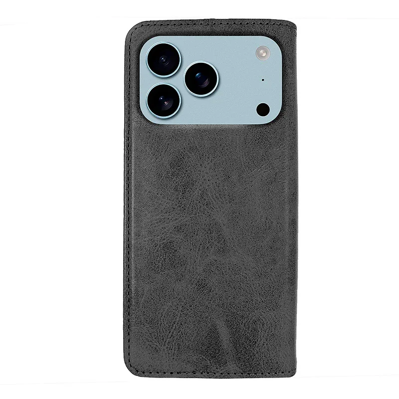 Capa de Livro Apokin para Apple iPhone 17 Pro Max e iPhone 18 Pro Max Pele Sintética Preto - Imagem 4
