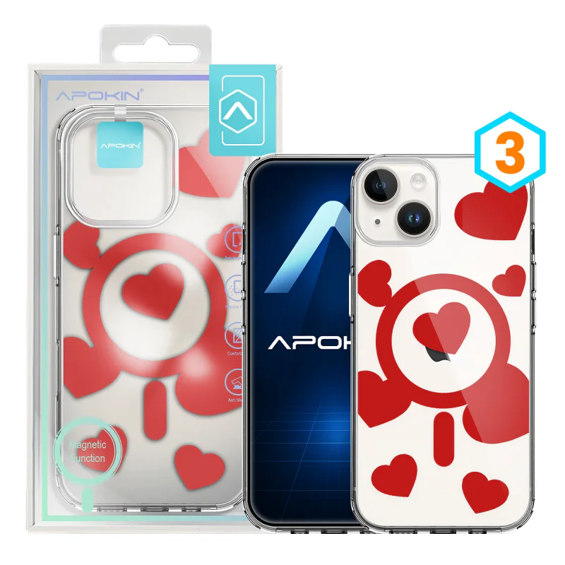 Capa Metálica Iridescente Apokin para iPhone 13 / 14 com MagSafe e Desenhos Cor 3 - Imagem 4
