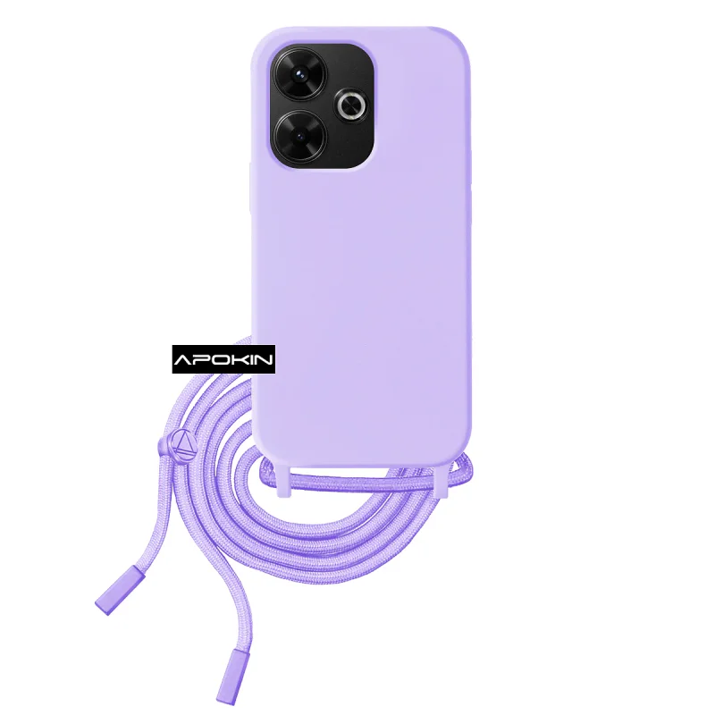 Capa Apokin de Silicone Suave com Cordão para Xiaomi Redmi 13 Preto - Imagem 4