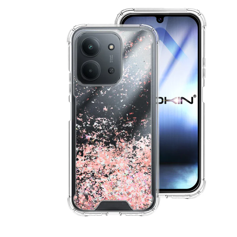 Capa Apokin para Xiaomi Redmi 15C 4G Gel Transparente com Purpurina Azul Turquesa - Imagem 6