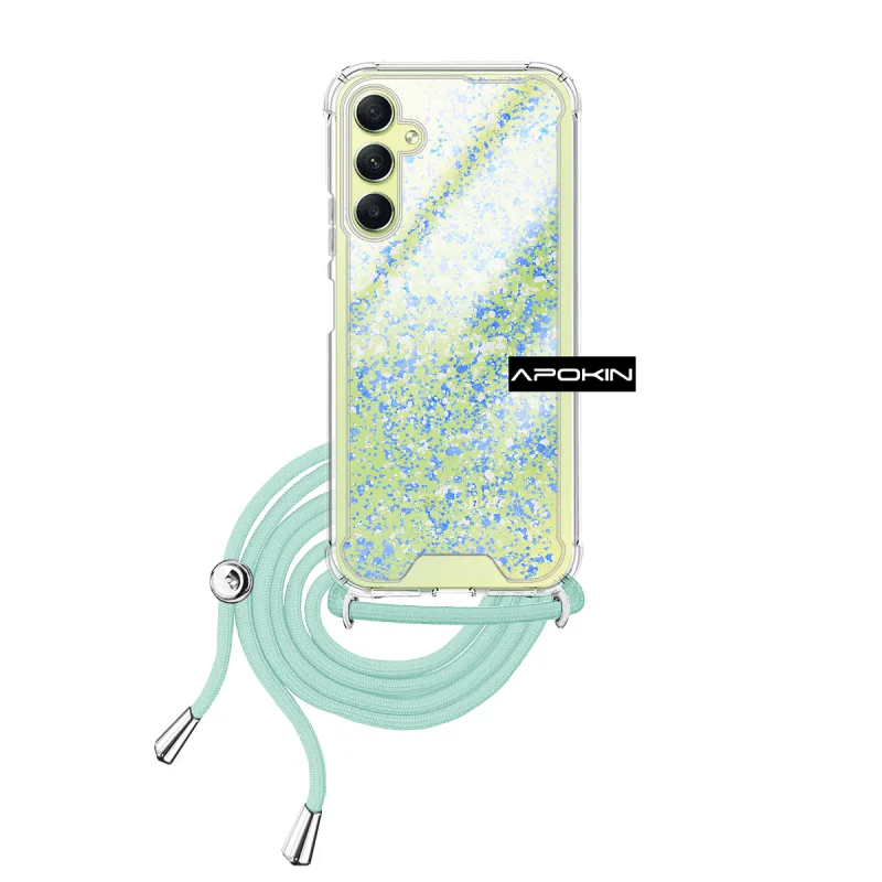 Capa de Gel Apokin para Samsung Galaxy A34 5G Transparente com Cordão Lilás - Imagem 4