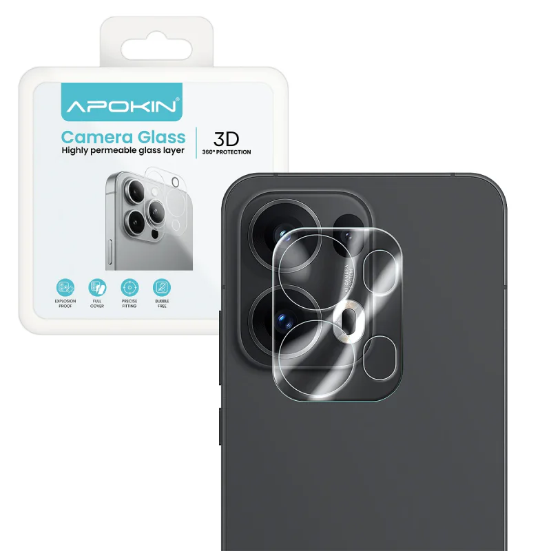 Protetor de Câmara Apokin para Oppo Reno 13 Pro em Vidro Temperado Transparente
