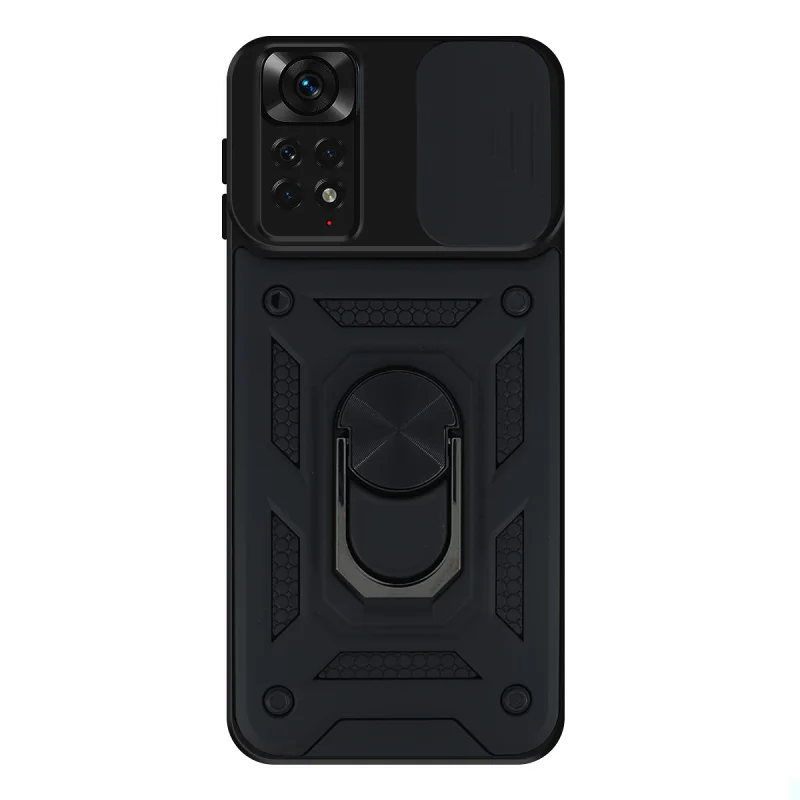 Capa Apokin para Xiaomi Redmi Note 11 4G com Anel Íman e Cobertura de Câmara Deslizante Preto - Imagem 2