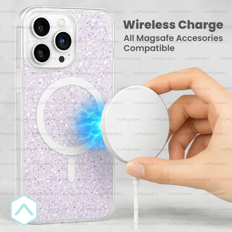 Capa Apokin para iPhone 12 Acrílica com Purpurina e MagSafe Cor 3 - Imagem 4