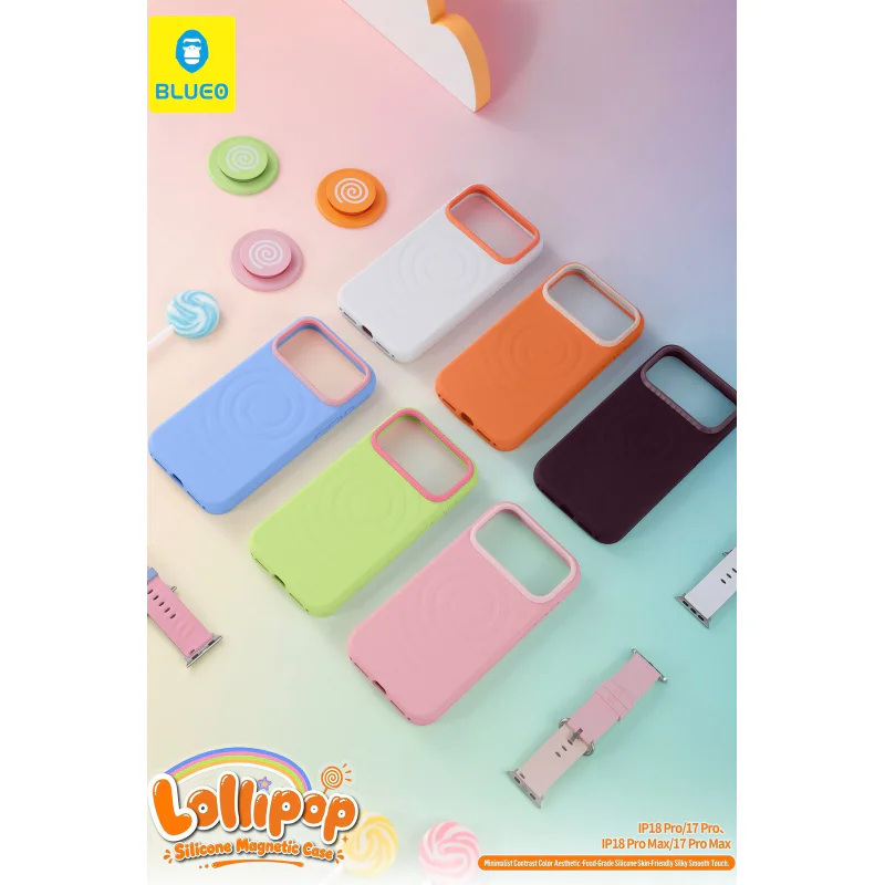 Capa Apokin Blueo Lollipop para iPhone 17 Pro / 18 Pro em Silicone Magnético Laranja - Imagem 2