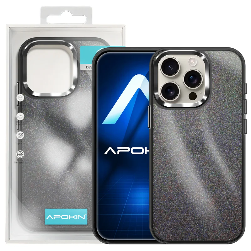 Capa Purpurina Apokin para iPhone 16 Pro Max Preto - Imagem 6