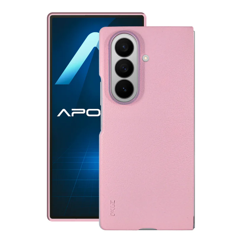 Capa Dobrável em Pele Sintética Apokin para Samsung Galaxy Z Fold7 Rosa - Imagem 4
