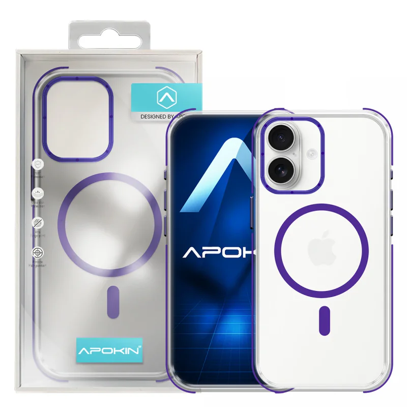 Capa Reforçada Apokin para iPhone 16 Plus com MagSafe Prata - Imagem 3