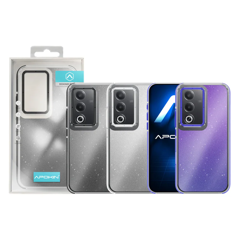 Capa Apokin para Oppo A80 5G Purpurina Acrílica Hard Preto