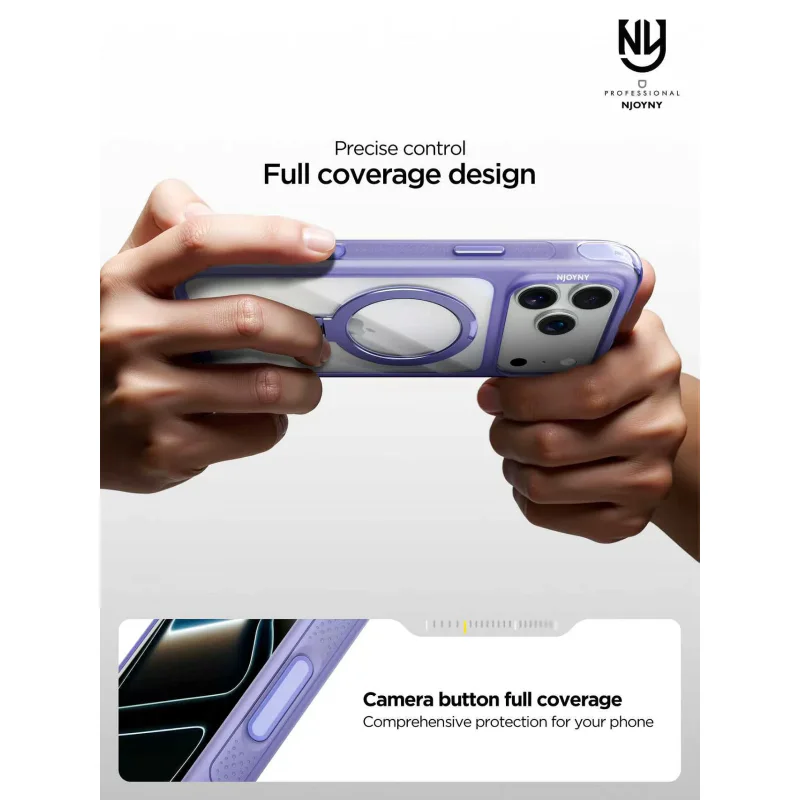 Capa Bumper Apokin Njoyny Air S6-Stand para iPhone 17 Pro Laranja - Imagem 3
