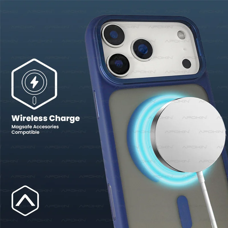 Capa Allmatch Smoked MagSafe com Suporte Apokin para iPhone 17 Pro Laranja - Imagem 3