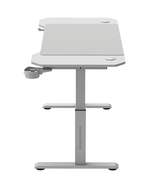 Secretária Gaming Mars Gaming MGD-ERGO120W 120x60 cm com Altura Regulável em 3 Posições e Tapete XXL Branca - Imagem 4