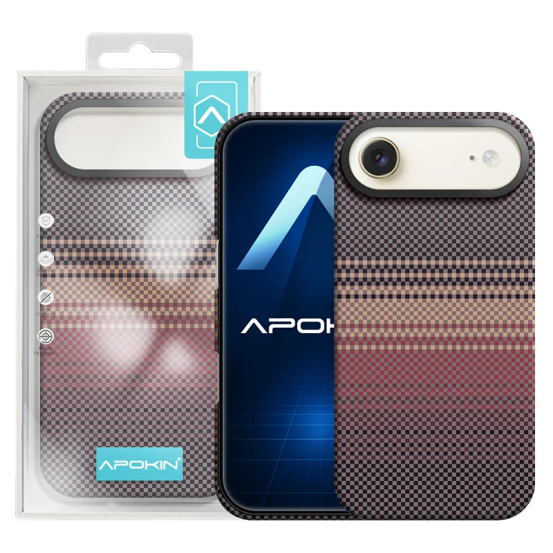Capa Apokin para iPhone 17 Air Fibra de Kevlar com MagSafe Laranja - Imagem 2