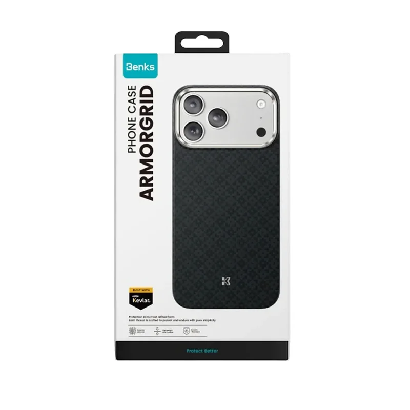 Capa Apokin BENKS ArmorGrid Air C1 para Apple iPhone 17 Pro Max e iPhone 18 Pro Max em Kevlar Preto - Imagem 2
