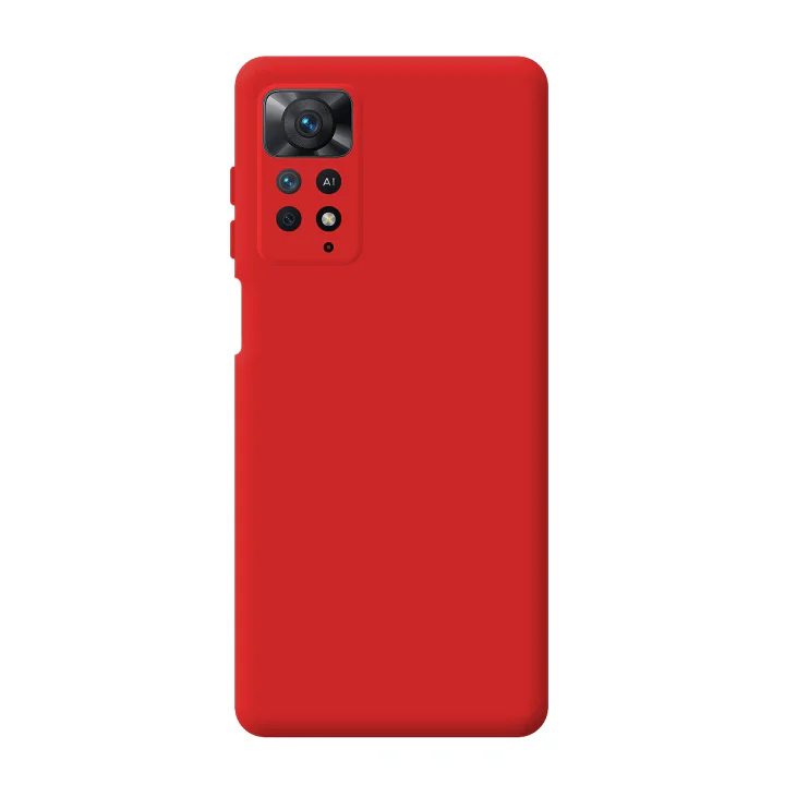 Capa Apokin para Xiaomi Redmi Note 11 Pro em Silicone Macio com Proteção de Câmara 3D Vermelha
