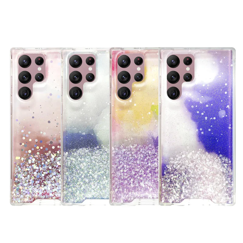 Capa Apokin para Samsung Galaxy S22 Ultra Gel Glitter com Proteção de Câmara 3D Multicolor - Imagem 1