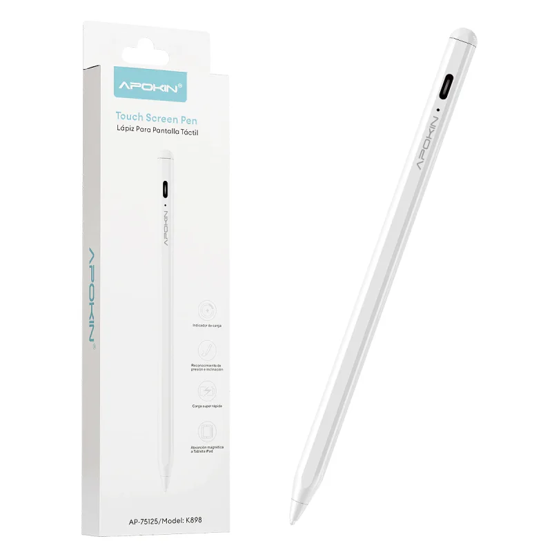 Caneta Stylus Apokin K898 USB-C para Ecrã Tátil Branco