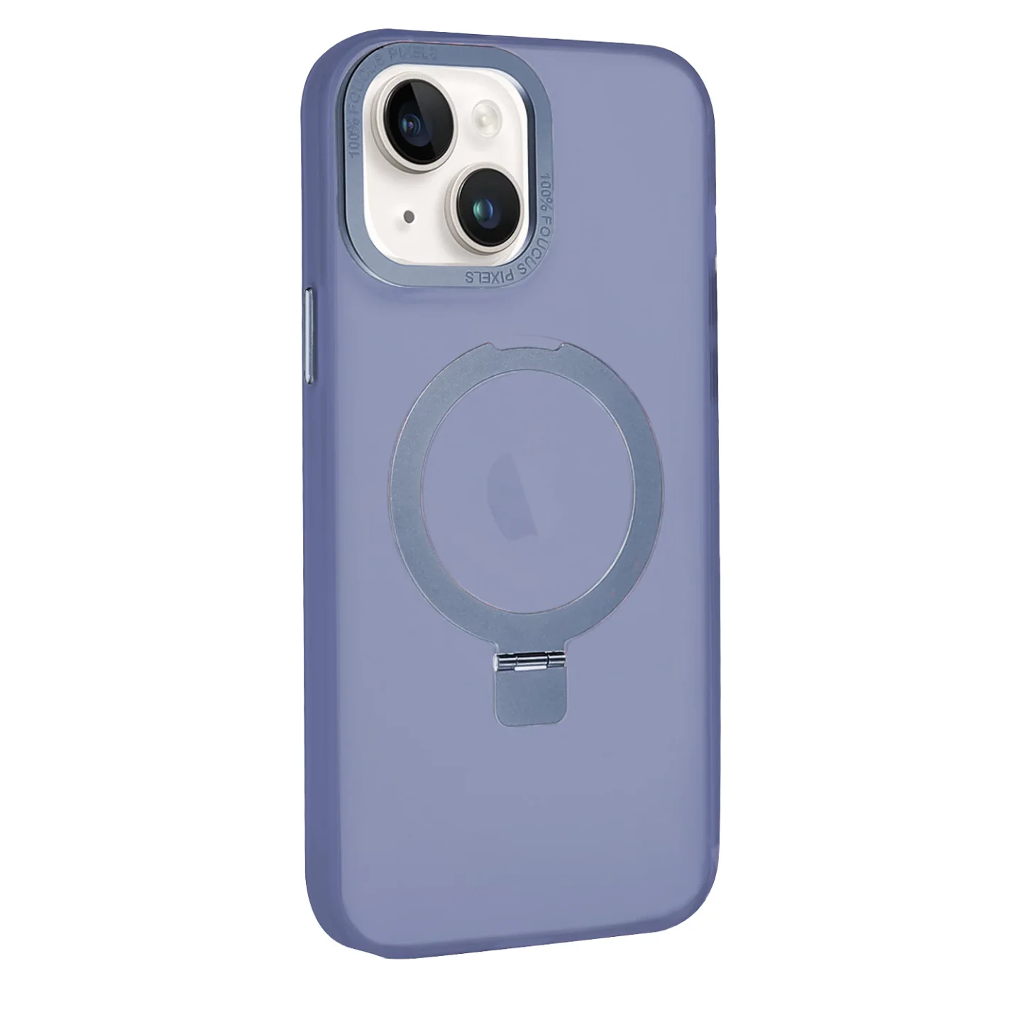 Capa Focus Apokin com Suporte de Anel para iPhone 15 Plus, Azul - Imagem 1