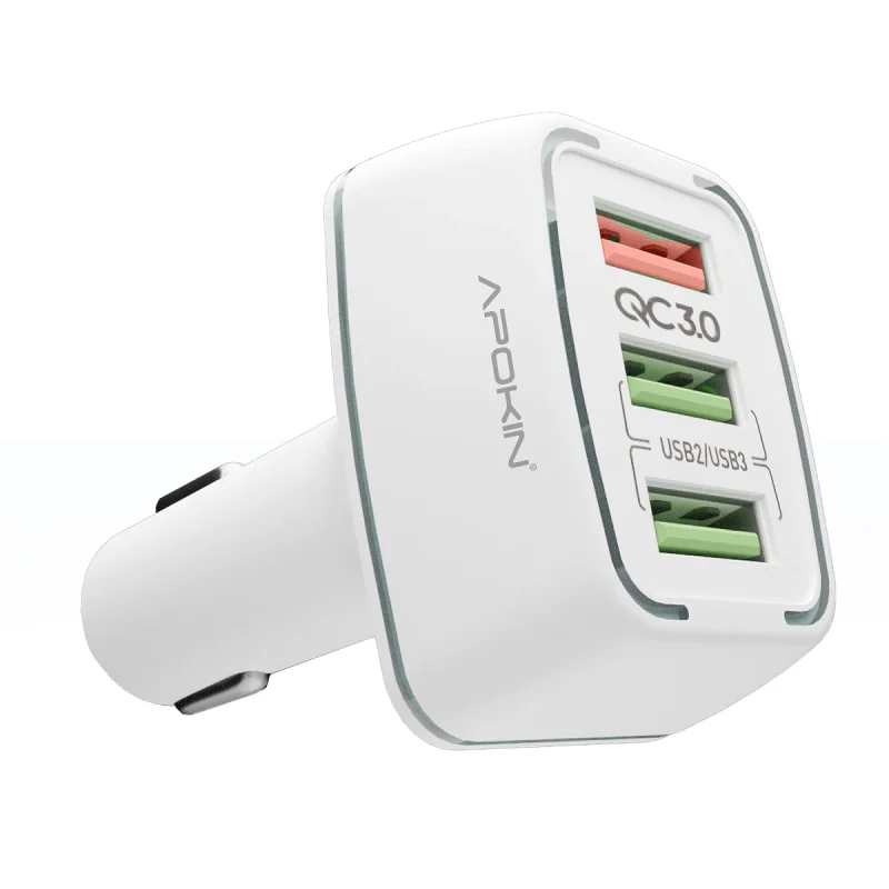 Carregador de Isqueiro Apokin para Automóvel Triplo USB 3.0 30 W - Imagem 2