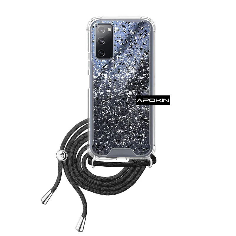 Capa de Gel Apokin para Samsung Galaxy S20 FE Transparente com Cordão Azul Turquesa - Imagem 5
