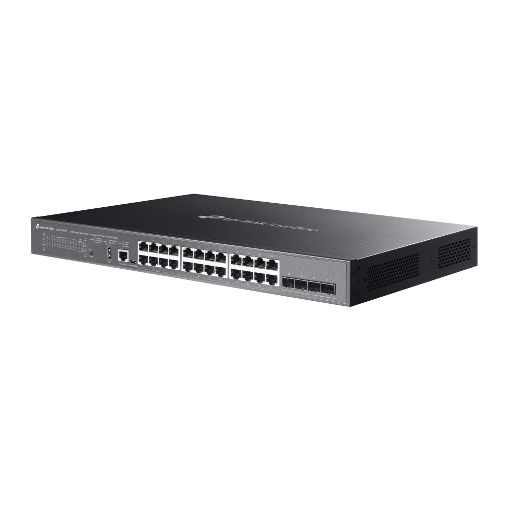 Switch de Rede Gerido L3 PoE++ TP-Link Omada SG5428XMPP 24 Portas Gigabit Empilhável 4 Slots 10G - Imagem 2
