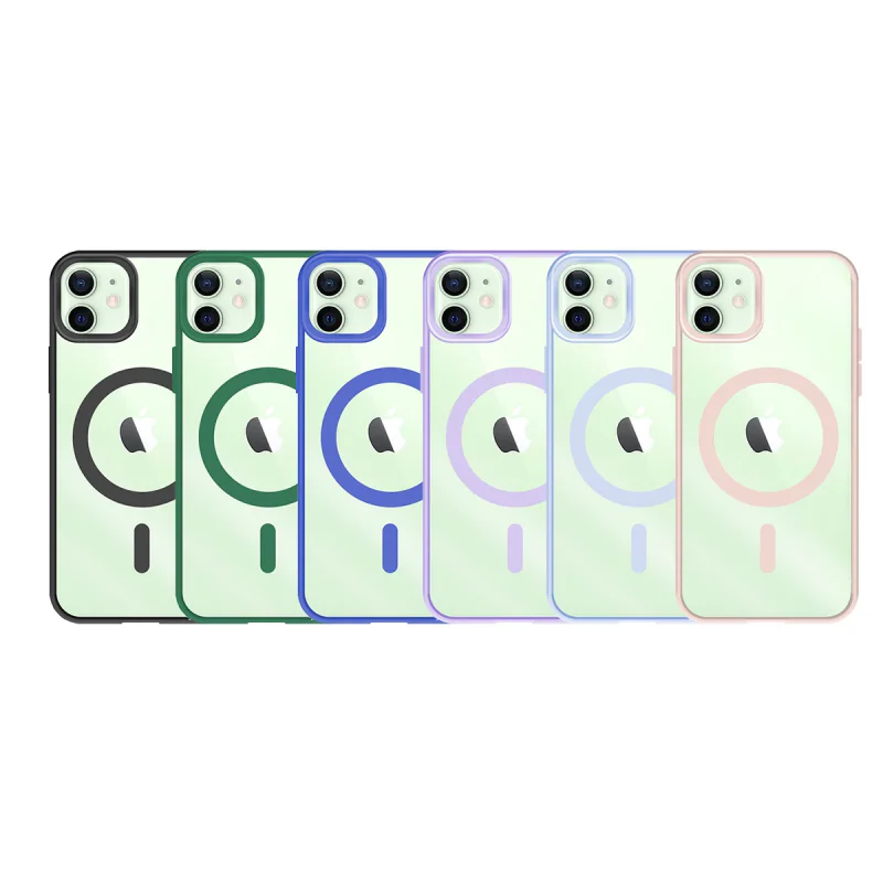 Capa Apokin para iPhone 12 e 12 Pro Transparente com Borda Colorida e MagSafe Variedade de cores