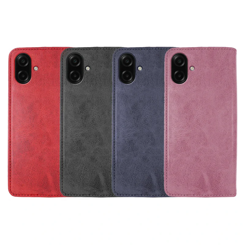 Capa de Pele Sintética Apokin para Samsung Galaxy A07 com Porta-Cartões Rosa - Imagem 1