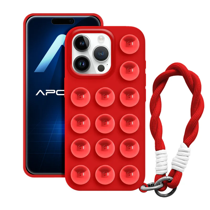 Capa Apokin para iPhone 14 Pro Silicone com Ventosa e Cordão Variedade de cores - Imagem 4