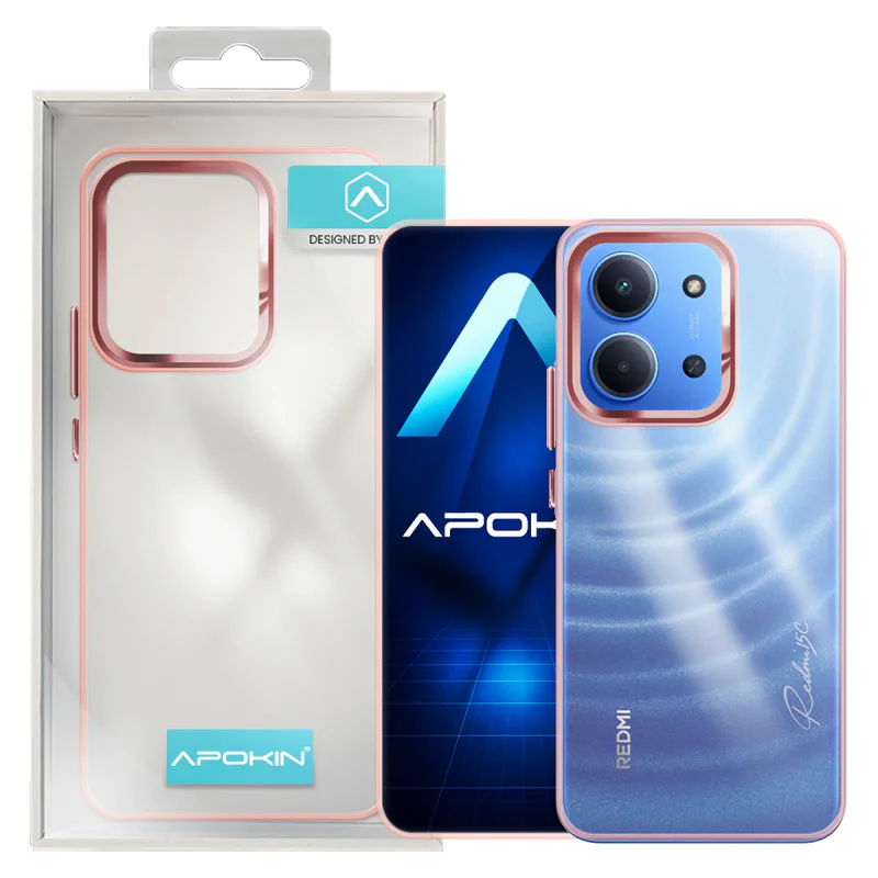 Capa Acrílica Apokin Transparente para Xiaomi Redmi 15C Rosa - Imagem 5