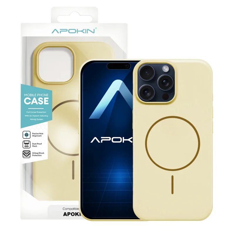 Capa Apokin para iPhone 15 Pro Max em Silicone Premium com MagSafe Fúcsia - Imagem 6