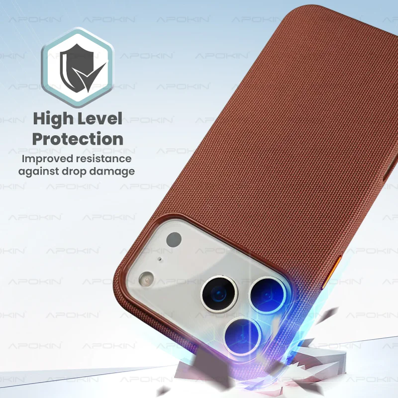 Capa Apokin para iPhone 17 com Efeito Tecido Texturado e MagSafe Preto - Imagem 3